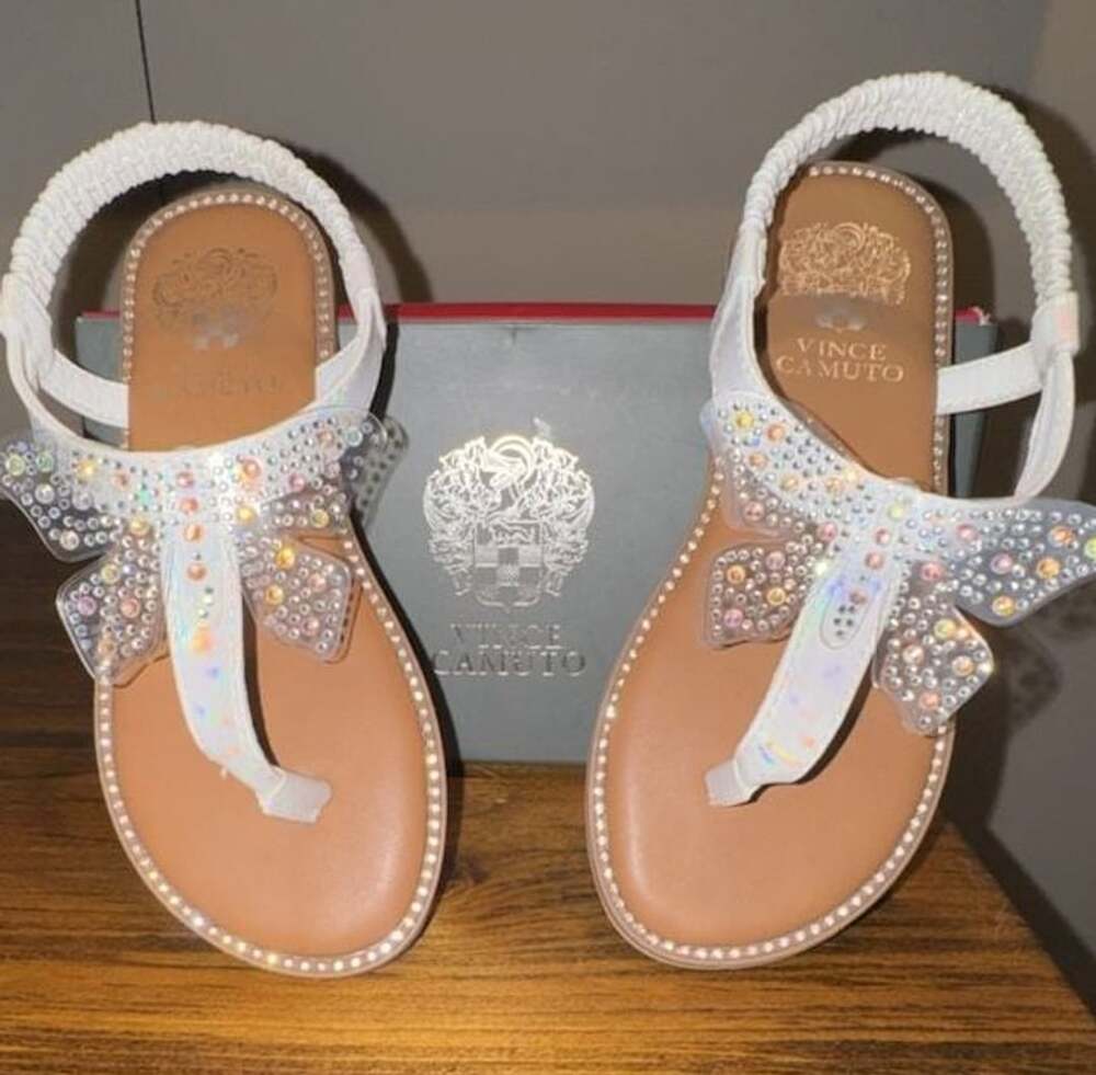 Vince Camuto Little & Big Kid Kimana Rhinestone Butterfly Sandals White